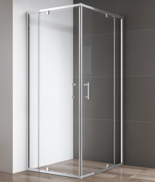 Душевой угол Cezares Variante VARIANTE-A/AH-2-80/90-C-Cr квадратная   стекла прозрачные, профиль хром