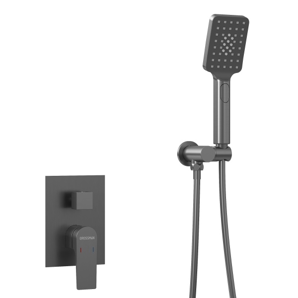 Душевая система со смесителем Grossman Classic 501.K35.04.420 монтаж встраиваемая  в стену без термостата графит