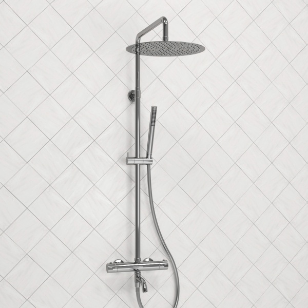 Душевая система со смесителем Wasserkraft  A188.116.137.087.CH Thermo монтаж настенная с термостатом хром