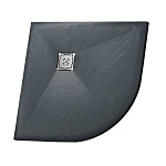 Душевой поддон низкий RGW  16153100-02 четверть круга литьевой мрамор 100x100 темно-серый матовый