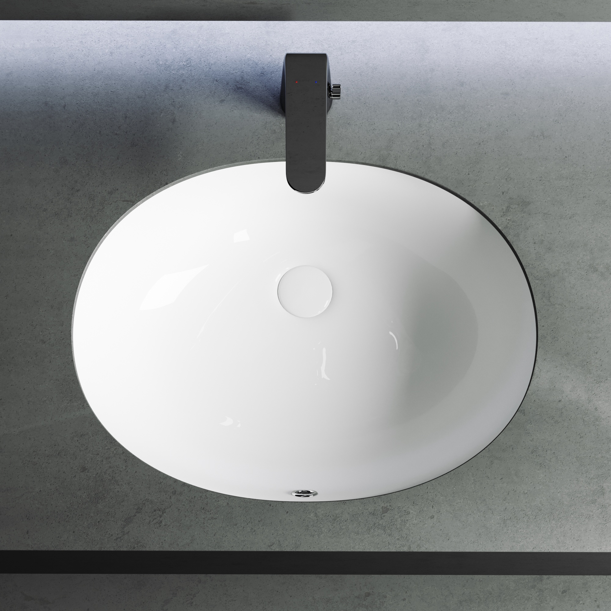 Раковина встраиваемая снизу овальная Ceramica Nova Element CN6043 фарфор цвет белый