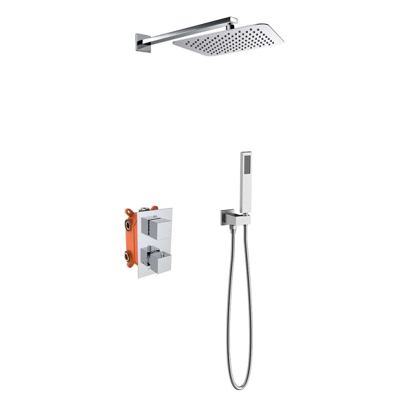 Душевая система со смесителем Vincea  VSFW-102TCH монтаж встраиваемая в стену с термостатом хром