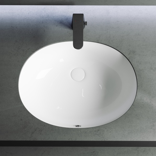 Раковина встраиваемая снизу овальная Ceramica Nova Element CN6043 фарфор цвет белый
