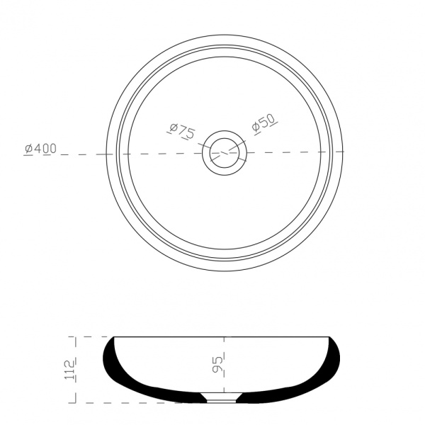 Раковина  круглая Abber STEIN AS2613 искусственный камень цвет белый матовый