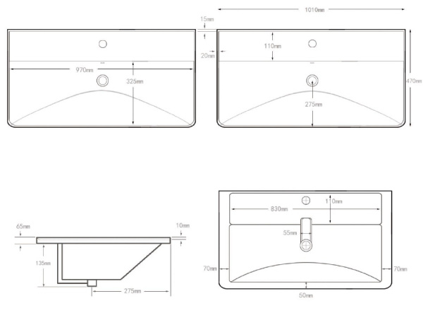 Раковина мебельная прямоугольная Aquanet Ирис 00323884 керамика цвет белый
