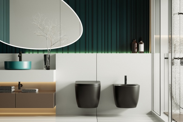 Биде подвесное Abber Bequem AC1150MB фарфор, цвет черный матовый