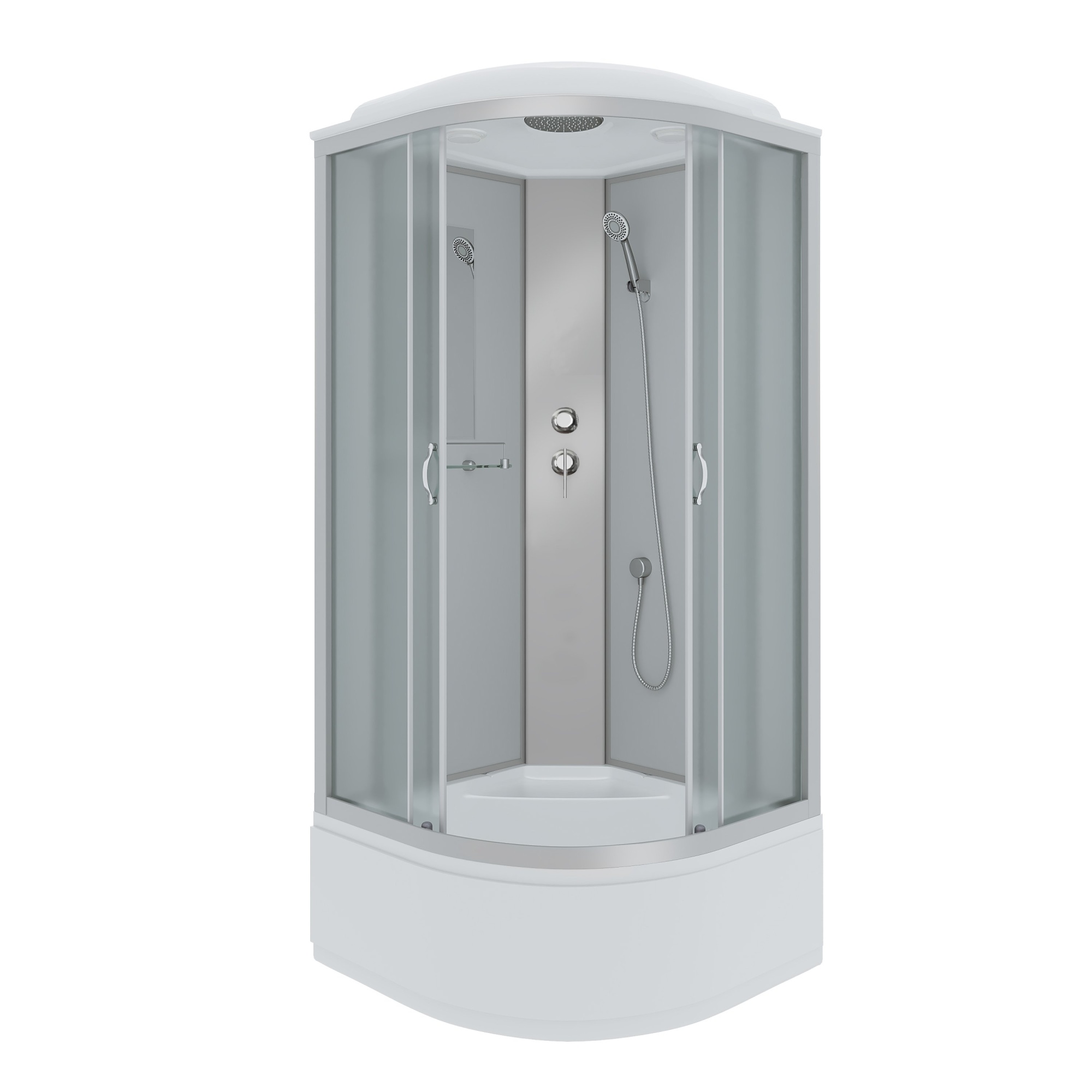 Душевая кабина с крышей Niagara Classic NG-2308-14 четверть круга  90x90 стекла матовые, профиль матовый хром