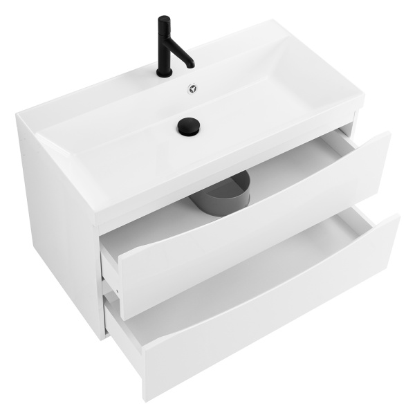 Тумба под раковину подвесная BelBagno Marino MARINO-900-2C-SO-BO-P 90 см  2 ящика цвет Bianco Opaco 