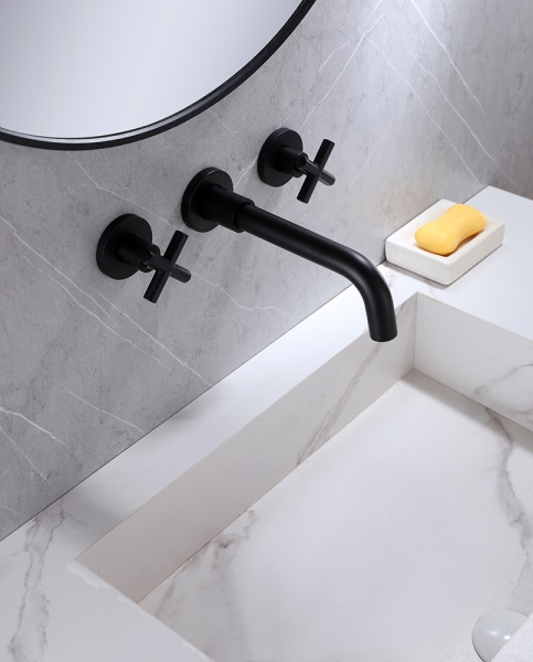 Смеситель для раковины Abber Wasser Kreis AF81121B черный матовый