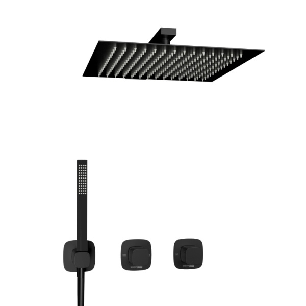 Душевая система со смесителем Wasserkraft Nuthe 9100 A9151.264.219.162.327.242.217 монтаж встраиваемая в стену без термостата черный