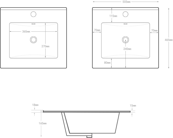 Раковина мебельная квадратная  Aquanet Flat 00303190 керамика цвет белый