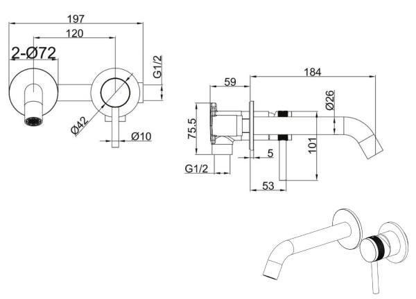 Смеситель для раковины Allen Brau Priority 2.0 5.31030-31 черный матовый