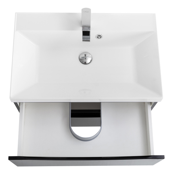 Тумба под раковину подвесная BelBagno Marino MARINO-700-2C-SO-NL-P 70 см  2 ящика цвет Nero Lucido 