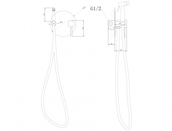 Гигиенический душ Abber Emotion AF8826 встраиваемый в стену хром