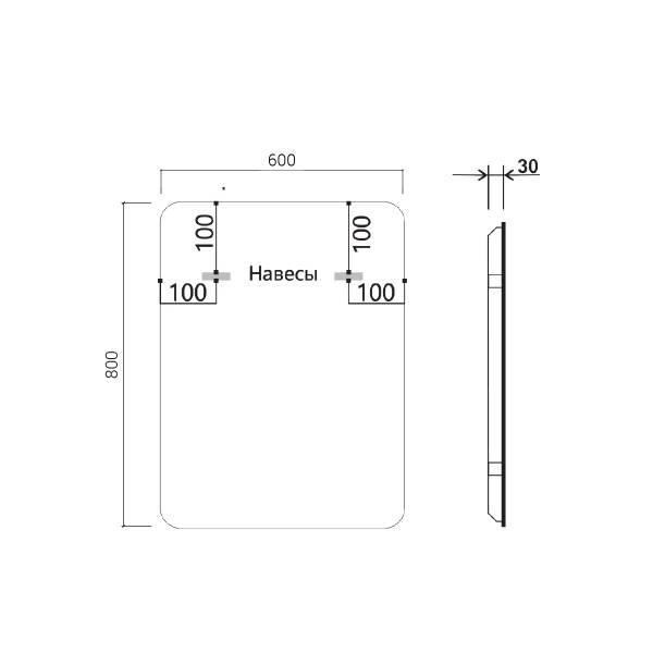 Зеркало с подсветкой Vincea  VLM-3MA600-2 60x80 сенсор
