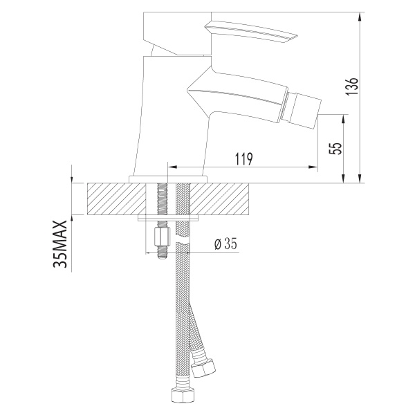 Смеситель для биде Lemark Atlantiss LM3208C латунь хром