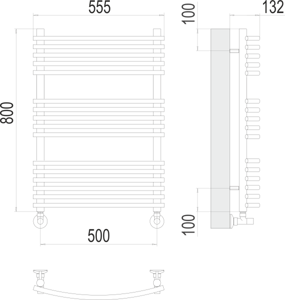 Полотенцесушитель водяной Terminus Марио П16  50x80 4670078530738 хром