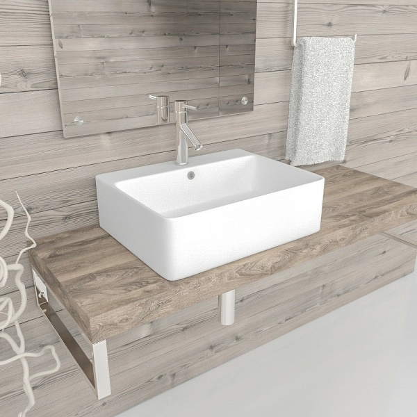 Раковина  прямоугольная Esbano CIRCON-52 ESRNCIRC52W фаянс цвет белый