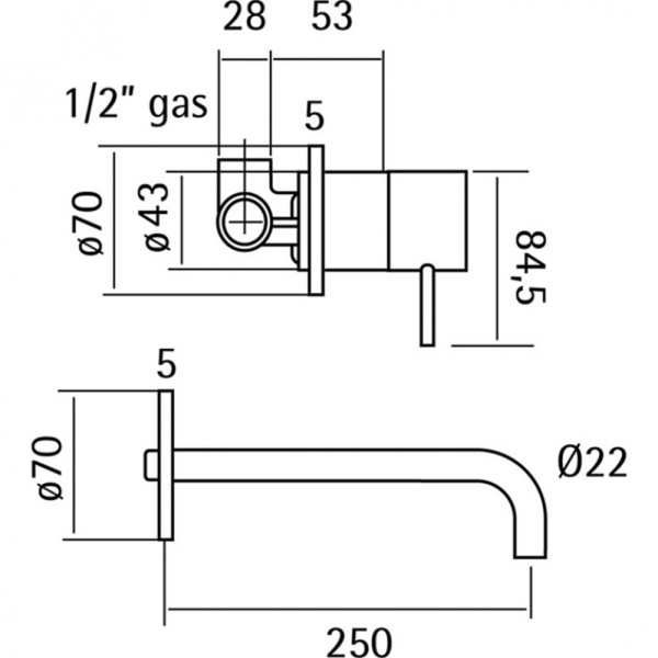 Смеситель для раковины Cisal Xion XI002511D1 нержавеющая сталь