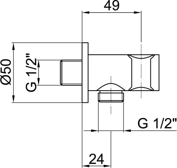 Шланговое соединение Webert  AC0478015 хром 