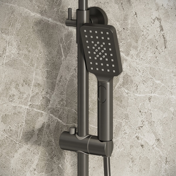 Душевая система со смесителем Grossman Cosmo 500.K35.02.420 монтаж настенная без термостата графит