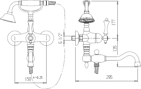 Смеситель  Cezares Margot MARGOT-VDFM2-02-M  
 