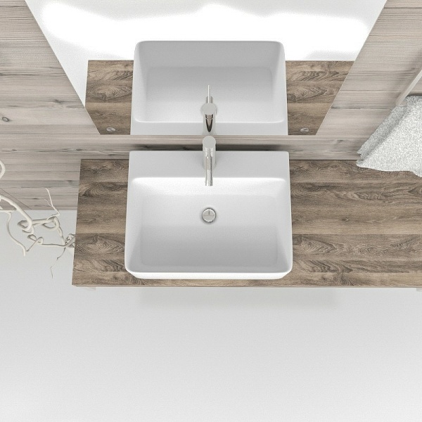 Раковина  прямоугольная Esbano CIRCON-52 ESRNCIRC52W фаянс цвет белый