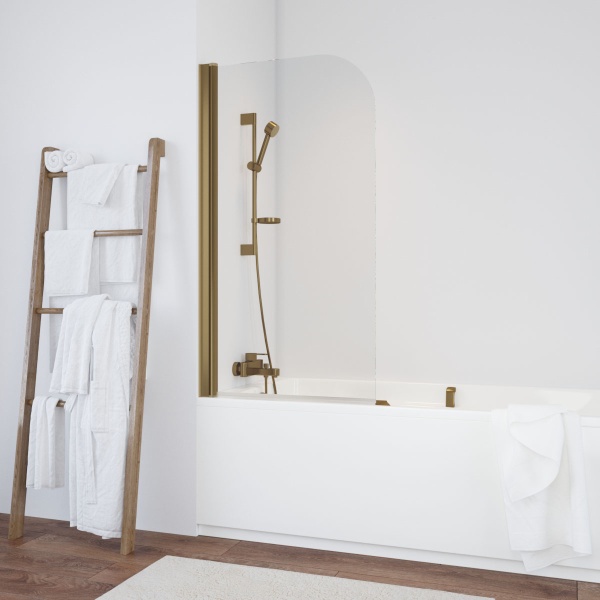 Шторка для ванны Vegas Glass EV EV 76 05 01 75 см, стекла прозрачные, профиль бронза