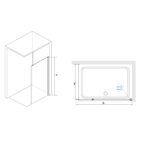Душевая перегородка RGW Walk in 351000310-11 100 см, стекла прозрачные, профиль хром