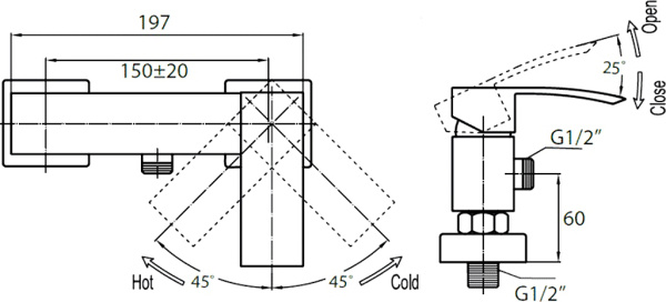 Комплект смесителей   Cezares Quattro QUATTRO-C-D-01 