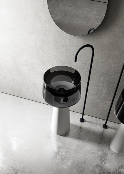 Раковина  круглая Abber Kristall AT2706White-Onyx полиэфирная смола цвет белый-черный