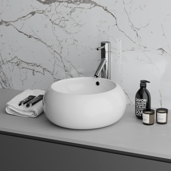 Раковина  круглая Grossman  GR-3010 фаянс цвет белый