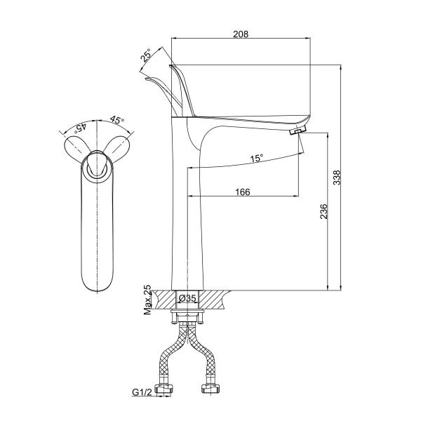 Смеситель для раковины D&amp;K Venice.Baciano DA1032056 белый/хром