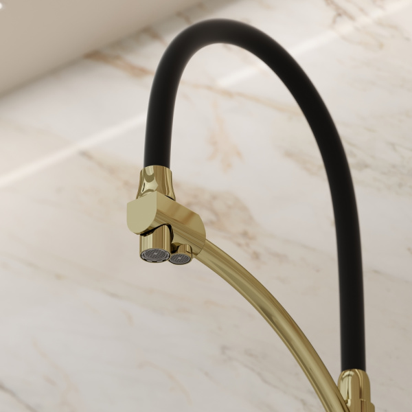 Смеситель для кухни Sancos Eri SC4001ZG с подключением к фильтру полированное золото