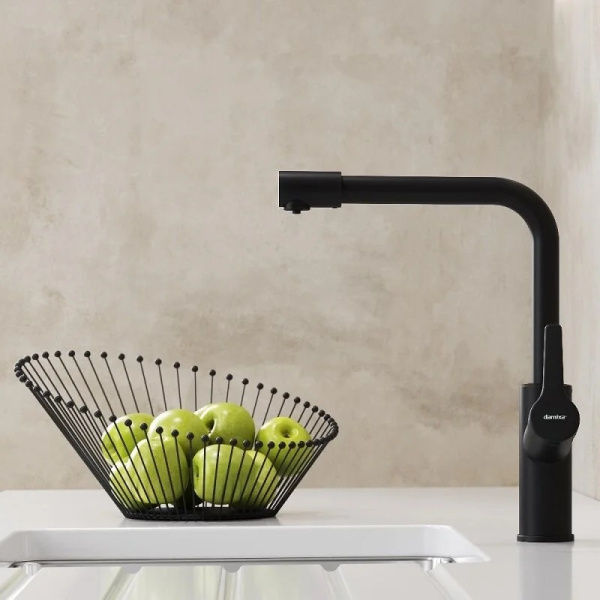 Смеситель для кухни Damixa Merkur 710771300 с подключением к фильтру черный матовый