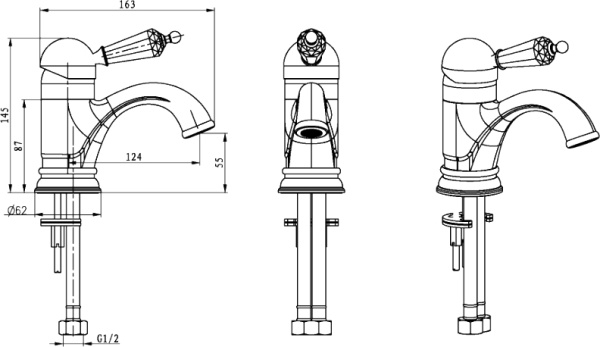 Смеситель для раковины Boheme Brillante Ripresa 341 хром