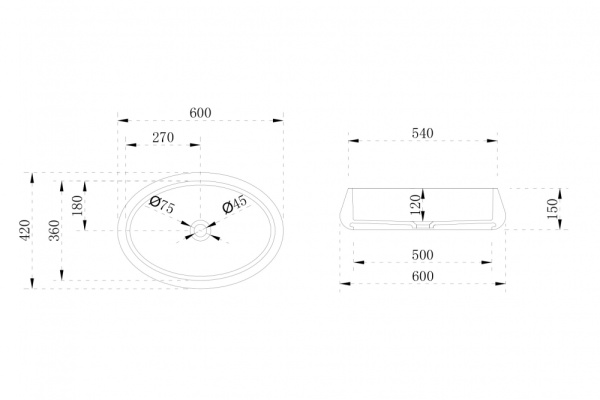 Раковина  овальная Abber STEIN AS2605 искусственный камень цвет белый матовый