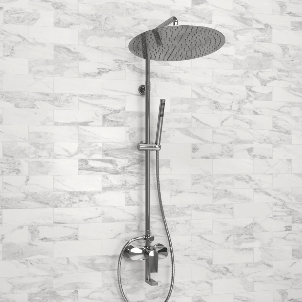 Душевая система со смесителем Wasserkraft  A166.117.137.010.CH монтаж настенная без термостата хром