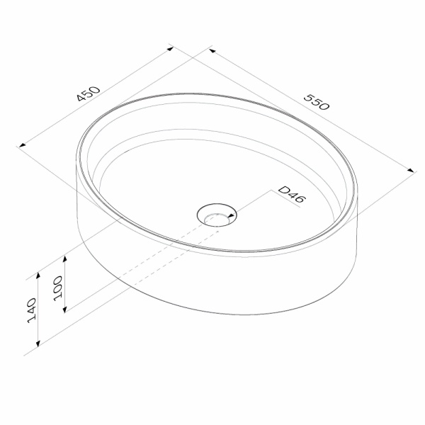 Раковина  овальная Am.Pm Func M8FWCC20550WG фарфор цвет белый глянцевый