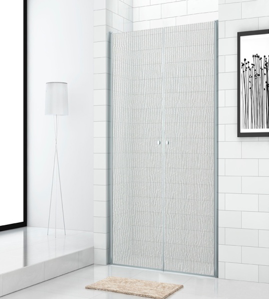 Душевая дверь Cezares Eco ECO-O-B-2-90-P-Cr 90 см стекла рифленые, профиль хром