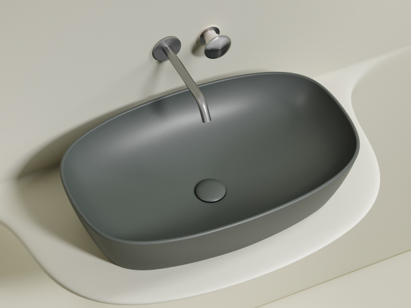 Раковина накладная овальная Ceramica Nova Element CN6049MH фарфор цвет серый матовый