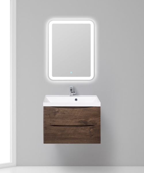 Тумба под раковину подвесная BelBagno Marino MARINO-700-2C-SO-RW-P 70 см  2 ящика цвет Rovere Moro 