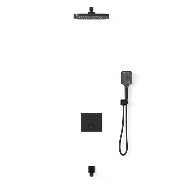 Душевая система со смесителем Vincea  VSFW-4311MB монтаж встраиваемая в стену без термостата матовый черный