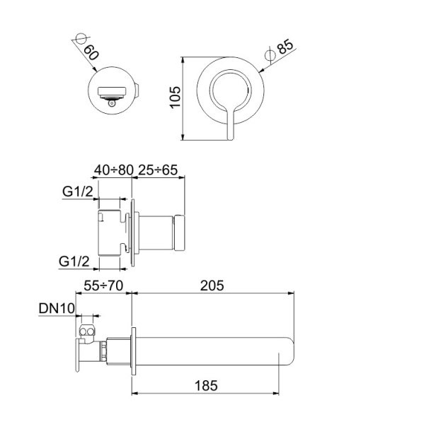 Смеситель для раковины Webert Coral CO830606015 хром