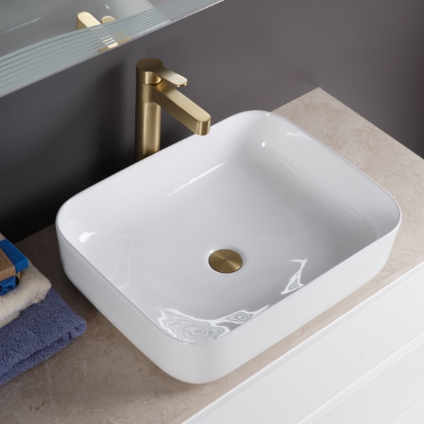 Раковина накладная прямоугольная BelBagno  BB1304 фаянс цвет белый