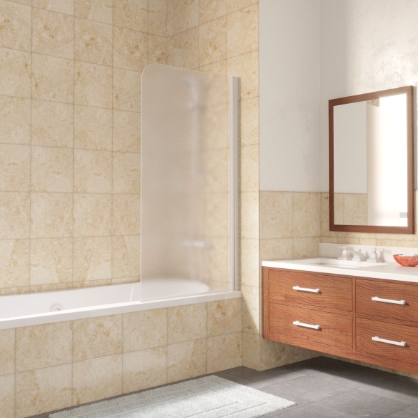 Шторка для ванны Vegas Glass EV Lux EV LUX 75 01 10 R 75 см, стекла матовые, профиль белый