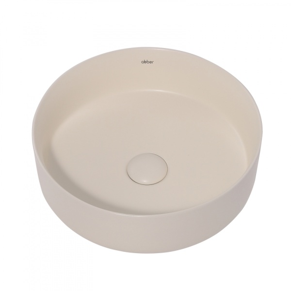 Раковина накладная круглая Abber Bequem AC2108MBE фаянс цвет светло-бежевый матовый