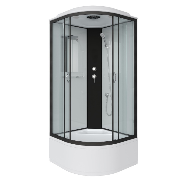 Душевая кабина с крышей Niagara Classic NG-6707-14 четверть круга  80x80 стекла прозрачные, профиль черный