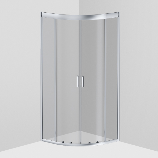 Душевой угол Am.Pm Gem W90G-401-080WT четверть круга  стекла прозрачные, профиль серебро