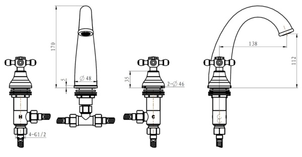 Смеситель для раковины Boheme Crystal 277-CRST Chrome